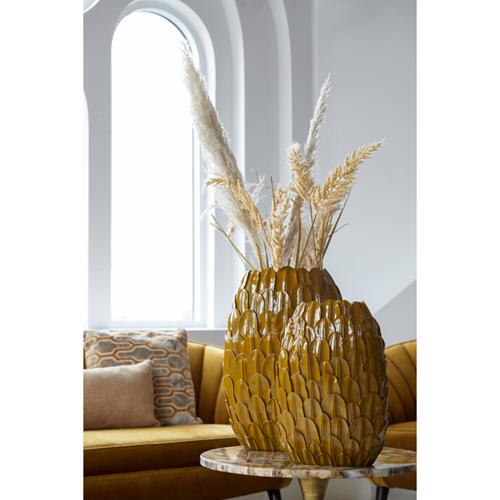 Vase deco 28,5x19x40 cm FEDER ocher yell
