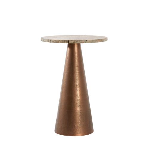 Side table Ø36x51 cm YNEZ travertine bro
