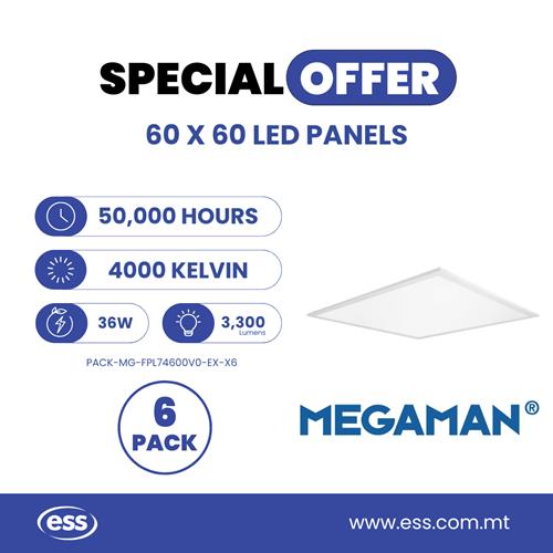 6 Pack Backlit Berto UGR22 40K 60X60 36W