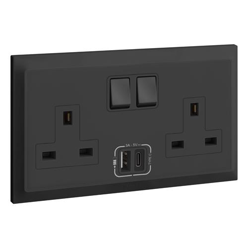 2G BS SP SWTD 13A+USB A+C AN