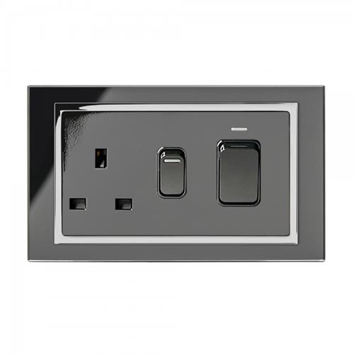 Crystal CT 45A DP Cooker & 13A Socket Bl